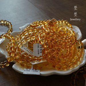晶沁，巴西橘黄水晶素珠 - 图片 11