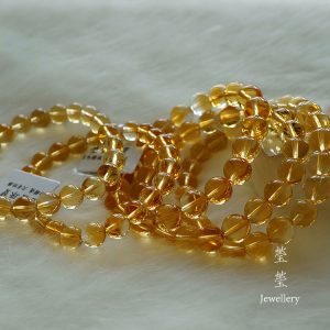 晶沁，巴西橘黄水晶素珠 - 图片 35