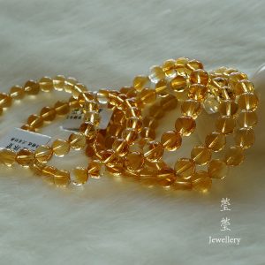 晶沁，巴西橘黄水晶素珠 - 图片 34