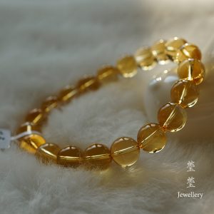 晶沁，巴西橘黄水晶素珠 - 图片 8