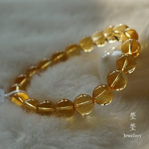 晶沁，巴西橘黄水晶素珠 - 图片 2