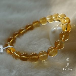 晶沁，巴西橘黄水晶素珠 - 图片 7