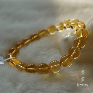 晶沁，巴西橘黄水晶素珠 - 图片 15